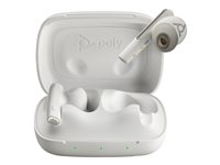 Poly Voyager Free 60 UC M - Écouteurs sans fil avec micro - intra-auriculaire - Bluetooth - Suppresseur de bruit actif - USB-C via un adaptateur Bluetooth - blanc sable - Certifié pour Microsoft Teams 7Y8L6AA